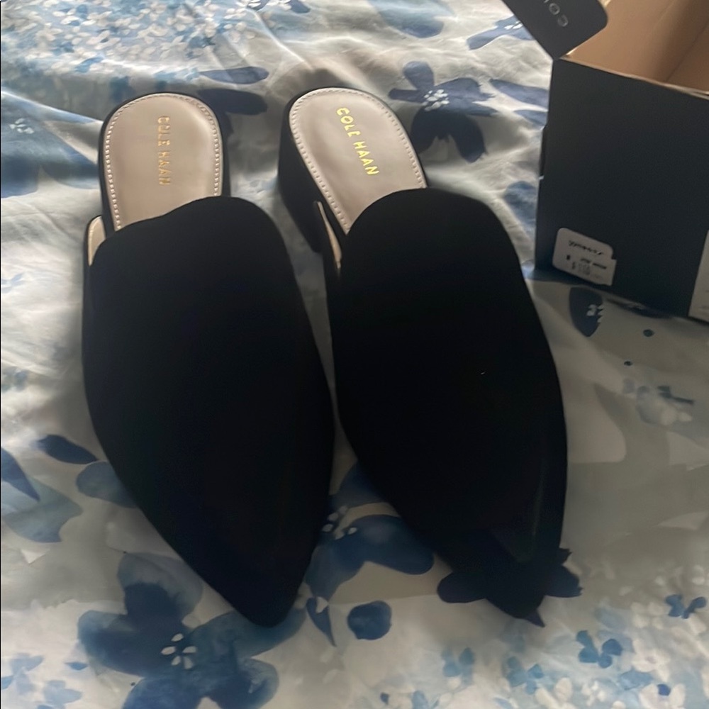 NEW IN BOX Cole Haan Suede Mules
